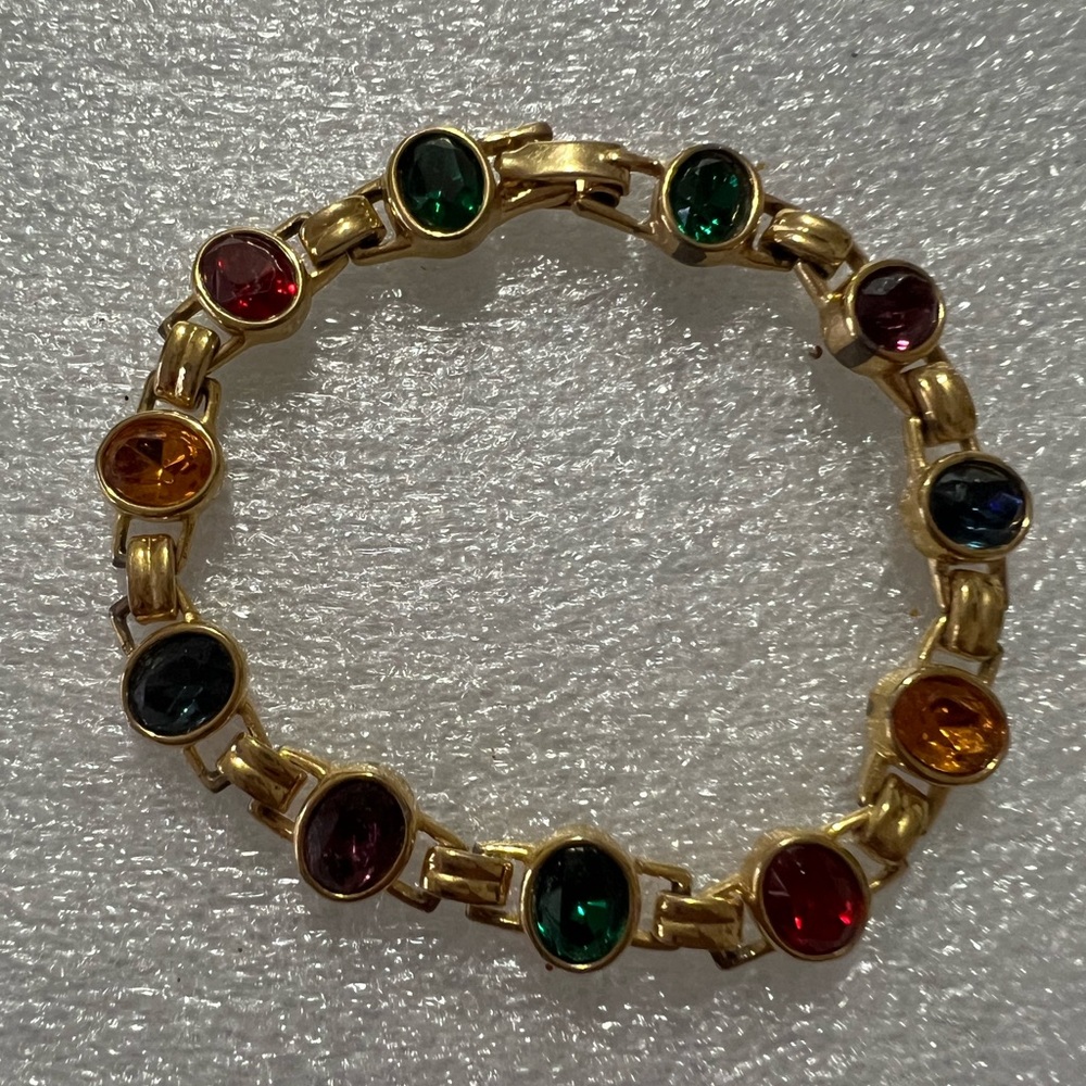 Swarovski multicolored gold plated bracelet